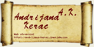 Andrijana Kerac vizit kartica